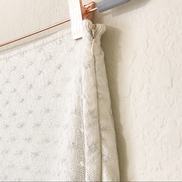 Free People Ivory & Silver Lace Mini Skirt - Picture 5 of 6